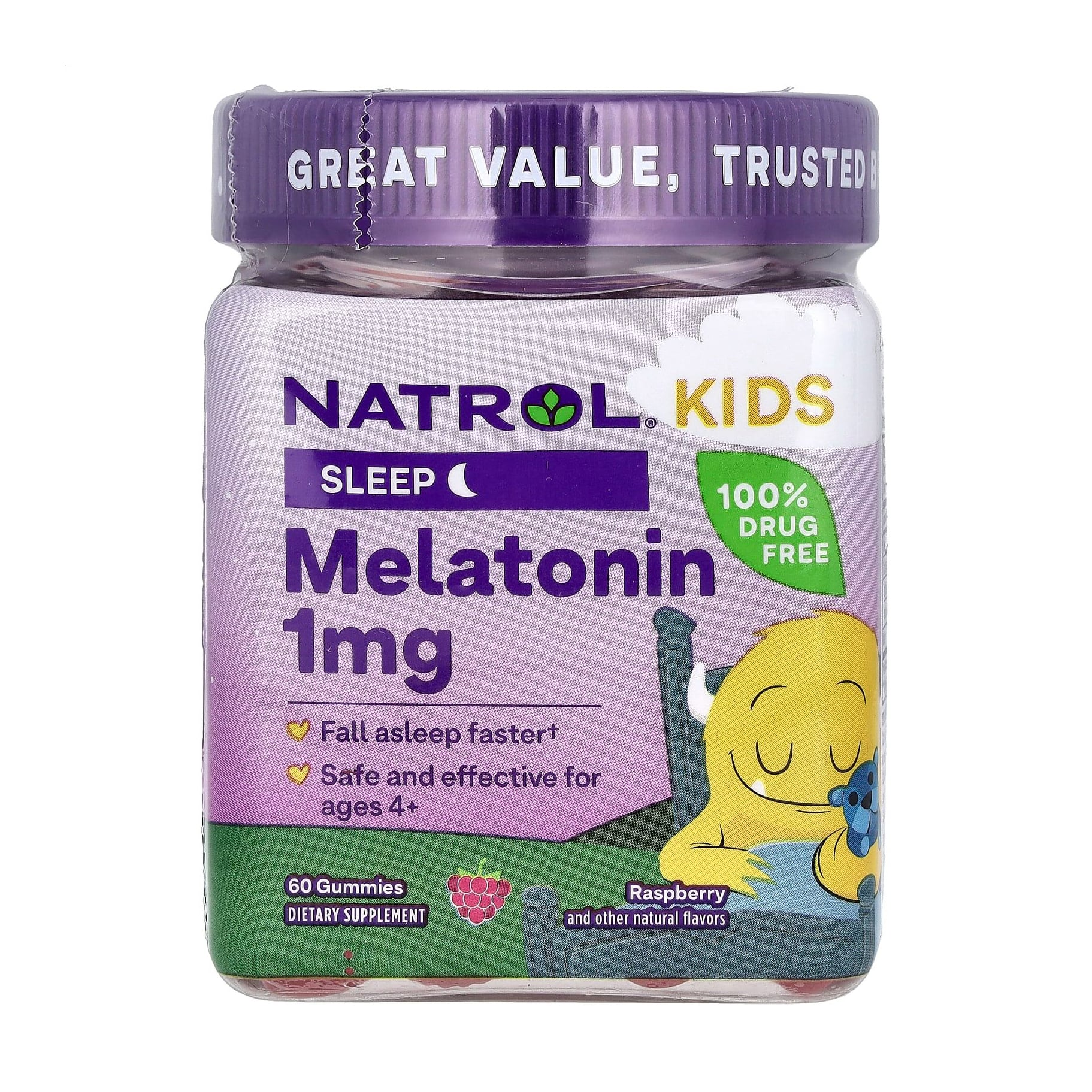 Мелатонін для дітей Natrol Melatonin Sleep зі смаком ягід, 60 жувальних цукерок